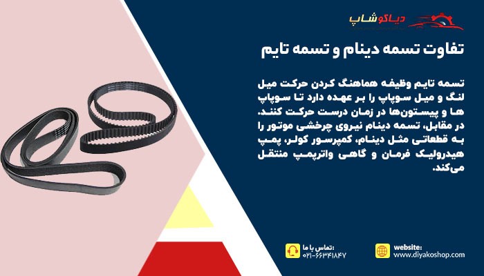 تفاوت تسمه دینام و تسمه تایم